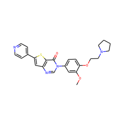 COc1cc(-n2cnc3cc(-c4ccncc4)sc3c2=O)ccc1OCCN1CCCC1 ZINC000040567263