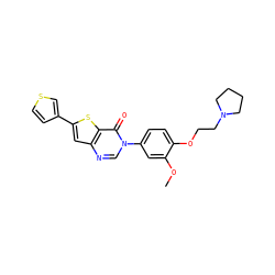COc1cc(-n2cnc3cc(-c4ccsc4)sc3c2=O)ccc1OCCN1CCCC1 ZINC000040567060