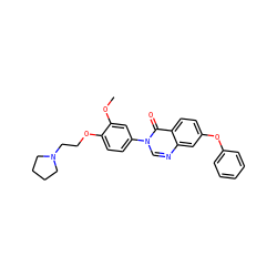 COc1cc(-n2cnc3cc(Oc4ccccc4)ccc3c2=O)ccc1OCCN1CCCC1 ZINC000040568172