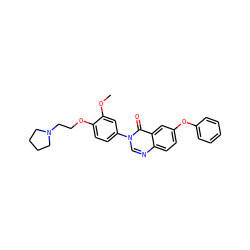 COc1cc(-n2cnc3ccc(Oc4ccccc4)cc3c2=O)ccc1OCCN1CCCC1 ZINC000040575944