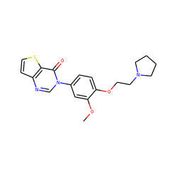 COc1cc(-n2cnc3ccsc3c2=O)ccc1OCCN1CCCC1 ZINC000040810680