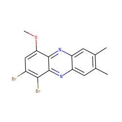 COc1cc(Br)c(Br)c2nc3cc(C)c(C)cc3nc12 ZINC000072109901
