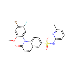COc1cc(Br)c(F)cc1-n1c(=O)ccc2cc(S(=O)(=O)Nc3cccc(C)n3)ccc21 ZINC001772581412
