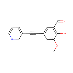 COc1cc(C#Cc2cccnc2)cc(C=O)c1O ZINC000116439289