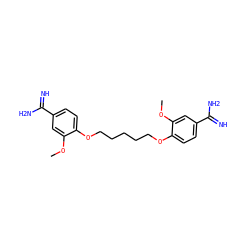 COc1cc(C(=N)N)ccc1OCCCCCOc1ccc(C(=N)N)cc1OC ZINC000005999160