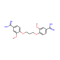 COc1cc(C(=N)N)ccc1OCCCOc1ccc(C(=N)N)cc1OC ZINC000001996109