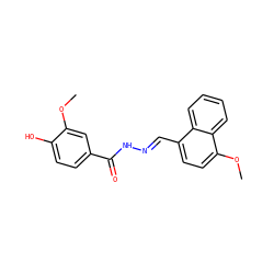 COc1cc(C(=O)N/N=C/c2ccc(OC)c3ccccc23)ccc1O ZINC000013864061