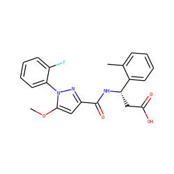 COc1cc(C(=O)N[C@@H](CC(=O)O)c2ccccc2C)nn1-c1ccccc1F ZINC000095556696