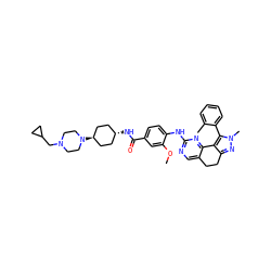 COc1cc(C(=O)N[C@H]2CC[C@H](N3CCN(CC4CC4)CC3)CC2)ccc1Nc1ncc2c(n1)-c1c(nn(C)c1-c1ccccc1C)CC2 ZINC000261162234