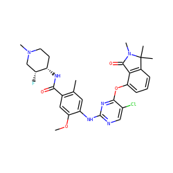 COc1cc(C(=O)N[C@H]2CCN(C)C[C@H]2F)c(C)cc1Nc1ncc(Cl)c(Oc2cccc3c2C(=O)N(C)C3(C)C)n1 ZINC000146067133