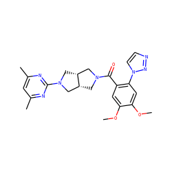 COc1cc(C(=O)N2C[C@@H]3CN(c4nc(C)cc(C)n4)C[C@@H]3C2)c(-n2ccnn2)cc1OC ZINC000116826821