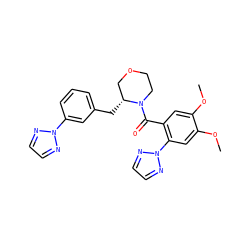 COc1cc(C(=O)N2CCOC[C@H]2Cc2cccc(-n3nccn3)c2)c(-n2nccn2)cc1OC ZINC000205636952