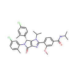 COc1cc(C(=O)NC(C)C)ccc1-c1nc2c(n1C(C)C)[C@@H](c1ccc(Cl)cc1C)N(c1cc(Cl)ccc1C)C2=O ZINC000169705737