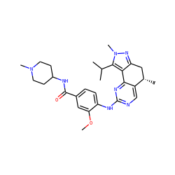 COc1cc(C(=O)NC2CCN(C)CC2)ccc1Nc1ncc2c(n1)-c1c(nn(C)c1C(C)C)C[C@@H]2C ZINC000169702479