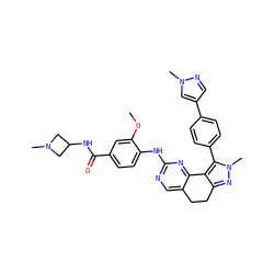 COc1cc(C(=O)NC2CN(C)C2)ccc1Nc1ncc2c(n1)-c1c(nn(C)c1-c1ccc(-c3cnn(C)c3)cc1)CC2 ZINC000224952658