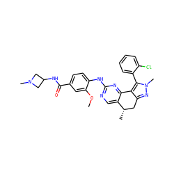 COc1cc(C(=O)NC2CN(C)C2)ccc1Nc1ncc2c(n1)-c1c(nn(C)c1-c1ccccc1Cl)C[C@@H]2C ZINC000169702422