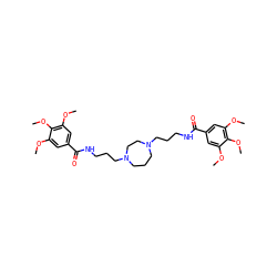COc1cc(C(=O)NCCCN2CCCN(CCCNC(=O)c3cc(OC)c(OC)c(OC)c3)CC2)cc(OC)c1OC ZINC000095755629