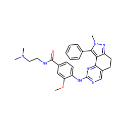 COc1cc(C(=O)NCCN(C)C)ccc1Nc1ncc2c(n1)-c1c(nn(C)c1-c1ccccc1)CC2 ZINC000143081691