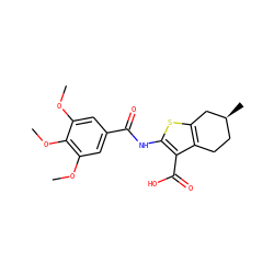 COc1cc(C(=O)Nc2sc3c(c2C(=O)O)CC[C@H](C)C3)cc(OC)c1OC ZINC000000707051