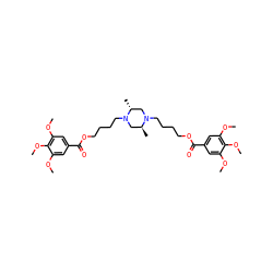 COc1cc(C(=O)OCCCCN2C[C@@H](C)N(CCCCOC(=O)c3cc(OC)c(OC)c(OC)c3)C[C@@H]2C)cc(OC)c1OC ZINC000095873063