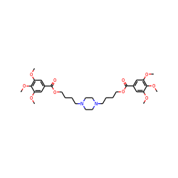 COc1cc(C(=O)OCCCCN2CCN(CCCCOC(=O)c3cc(OC)c(OC)c(OC)c3)CC2)cc(OC)c1OC ZINC000095873069