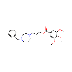 COc1cc(C(=O)OCCCN2CCCN(Cc3ccccc3)CC2)cc(OC)c1OC ZINC000095755700