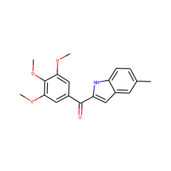 COc1cc(C(=O)c2cc3cc(C)ccc3[nH]2)cc(OC)c1OC ZINC000013471044