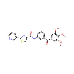 COc1cc(C(=O)c2cccc(NC(=O)[C@@H]3CS[C@H](c4cccnc4)N3)c2)cc(OC)c1OC ZINC000013737572