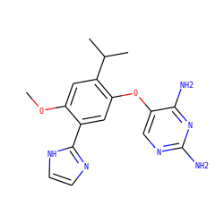 COc1cc(C(C)C)c(Oc2cnc(N)nc2N)cc1-c1ncc[nH]1 ZINC000040952830