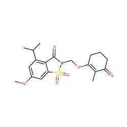 COc1cc(C(C)C)c2c(c1)S(=O)(=O)N(COC1=C(C)C(=O)CCC1)C2=O ZINC000013744353