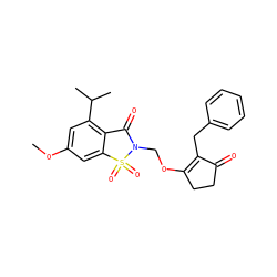 COc1cc(C(C)C)c2c(c1)S(=O)(=O)N(COC1=C(Cc3ccccc3)C(=O)CC1)C2=O ZINC000013744351