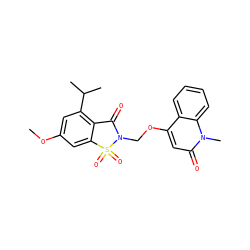COc1cc(C(C)C)c2c(c1)S(=O)(=O)N(COc1cc(=O)n(C)c3ccccc13)C2=O ZINC000013744341