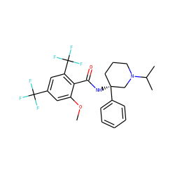 COc1cc(C(F)(F)F)cc(C(F)(F)F)c1C(=O)N[C@]1(c2ccccc2)CCCN(C(C)C)C1 ZINC000142166106