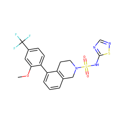 COc1cc(C(F)(F)F)ccc1-c1cccc2c1CCN(S(=O)(=O)Nc1ncns1)C2 ZINC000147412451