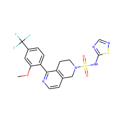 COc1cc(C(F)(F)F)ccc1-c1nccc2c1CCN(S(=O)(=O)Nc1ncns1)C2 ZINC000147532836