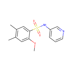 COc1cc(C)c(C)cc1S(=O)(=O)Nc1cccnc1 ZINC000004970400