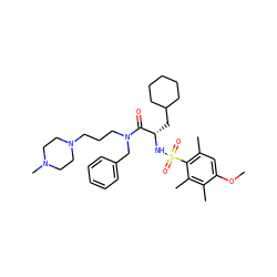 COc1cc(C)c(S(=O)(=O)N[C@@H](CC2CCCCC2)C(=O)N(CCCN2CCN(C)CC2)Cc2ccccc2)c(C)c1C ZINC000071317952