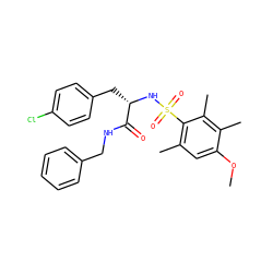 COc1cc(C)c(S(=O)(=O)N[C@@H](Cc2ccc(Cl)cc2)C(=O)NCc2ccccc2)c(C)c1C ZINC000071318247