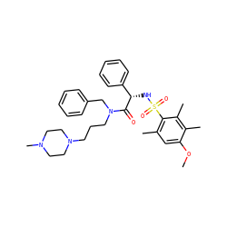 COc1cc(C)c(S(=O)(=O)N[C@H](C(=O)N(CCCN2CCN(C)CC2)Cc2ccccc2)c2ccccc2)c(C)c1C ZINC000071316774