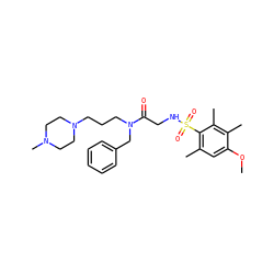 COc1cc(C)c(S(=O)(=O)NCC(=O)N(CCCN2CCN(C)CC2)Cc2ccccc2)c(C)c1C ZINC000071297097
