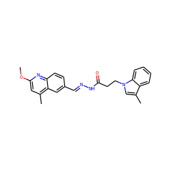 COc1cc(C)c2cc(/C=N/NC(=O)CCn3cc(C)c4ccccc43)ccc2n1 ZINC000115596799
