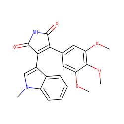 COc1cc(C2=C(c3cn(C)c4ccccc34)C(=O)NC2=O)cc(OC)c1OC ZINC000013681652
