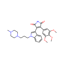 COc1cc(C2=C(c3cn(CCCN4CCN(C)CC4)c4ccccc34)C(=O)NC2=O)cc(OC)c1OC ZINC000148953656