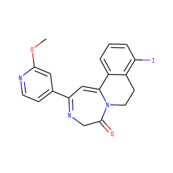 COc1cc(C2=NCC(=O)N3CCc4c(I)cccc4C3=C2)ccn1 ZINC000149264405