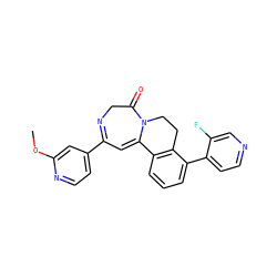 COc1cc(C2=NCC(=O)N3CCc4c(cccc4-c4ccncc4F)C3=C2)ccn1 ZINC000149130150