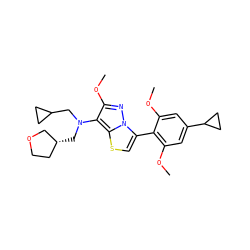 COc1cc(C2CC2)cc(OC)c1-c1csc2c(N(CC3CC3)C[C@@H]3CCOC3)c(OC)nn12 ZINC000096172593