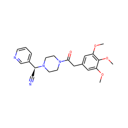 COc1cc(CC(=O)N2CCN([C@@H](C#N)c3cccnc3)CC2)cc(OC)c1OC ZINC000027405755