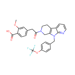 COc1cc(CC(=O)N2CCc3c(n(Cc4ccc(OC(F)(F)F)cc4)c4ncccc34)C2)ccc1C(=O)O ZINC000145803575