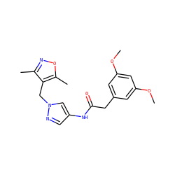 COc1cc(CC(=O)Nc2cnn(Cc3c(C)noc3C)c2)cc(OC)c1 ZINC000115730701