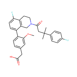 COc1cc(CC(=O)O)ccc1-c1ccc(F)c2c1CN(C(=O)CC(C)(C)c1ccc(F)cc1)CC2 ZINC000143953746